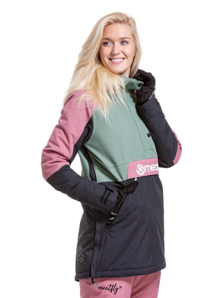 Dámská SNB & SKI bunda Meatfly Aiko Sea Spray/Black 24/25