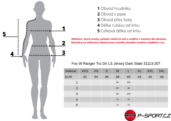 Dámský cyklo dres Fox W Ranger Tru Dri LS Jersey Dark Slate 31113-207 25/26