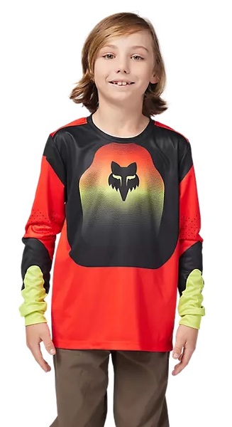 Dětský/Juniorský cyklistický dres Fox Yth Ranger Ls Jersey Revise Red/Yellow 33067-080 25/26