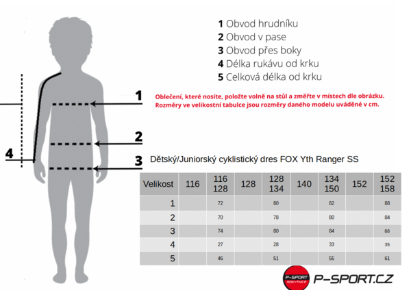 Dětský/Juniorský cyklistický dres FOX Yth Ranger SS Jersey Orange 32652-456 25/26