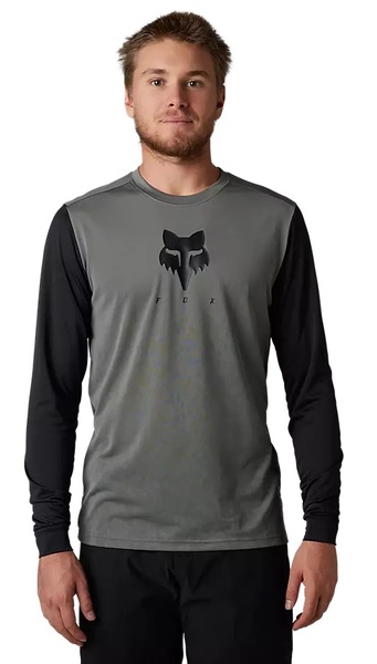 Pánský cyklo dres Fox Ranger Tru Dri LS Jersey Pewter 30910-052 25/26