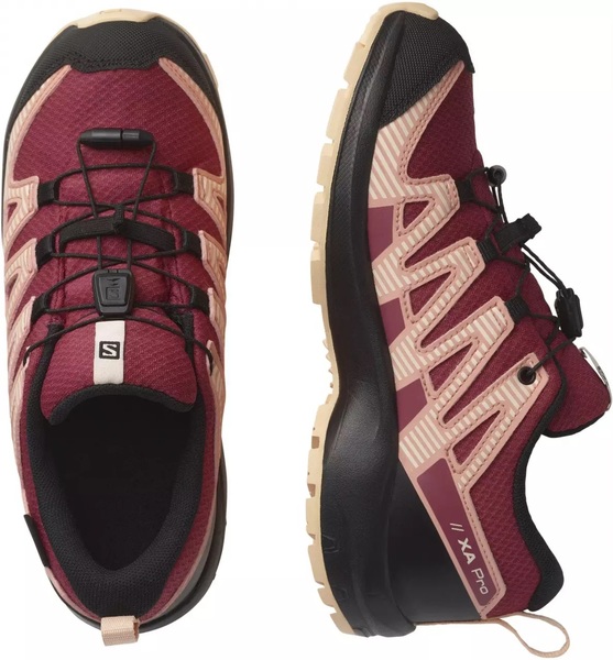 Dětské boty Salomon XA PRO V8 CSWP J Earth Red/Black/Almond Cream 416144 25/26