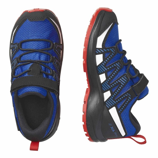 Dětské boty Salomon XA PRO V8 CSWP K Lapis Blue/Black/Fiery Red L47126300 25/26