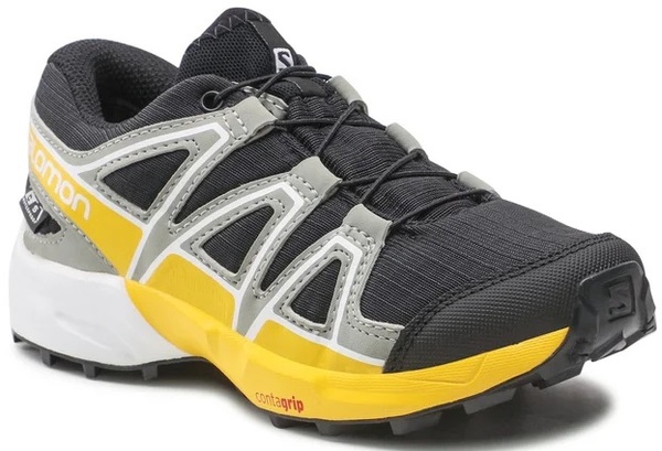 Dětské boty Salomon Speedcross CSWP J Black/Wrought Iron/Lemon L41628500 25/26