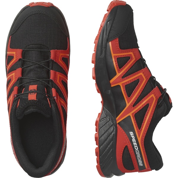 Dětské boty Salomon Speedcross CSWP J Black/Fiery Red/Shocking Orange L47123400 25/26