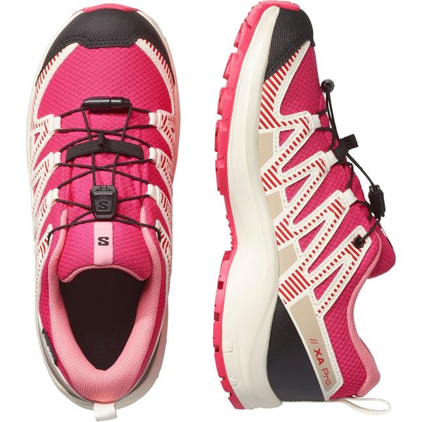 Dětské/juniorské boty Salomon XA PRO V8 WP Rouge red/vanilla/ice flamingo/pink L47729500 25/26