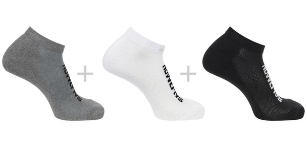 Ponožky Salomon Everyday Low 3-PACK Black/White Med/Grey Melange LC2087100 25/26