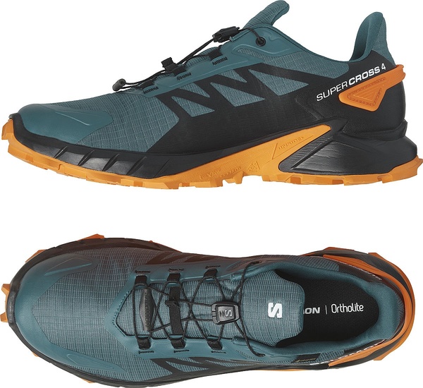 Trailové běžecké boty Salomon Supercross 4 GTX Gore-tex M L47119800 Stargazer Black Turmeric 25/26
