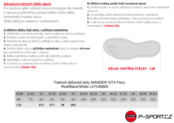 Trailové běžecké boty Salomon WANDER GTX Gore-tex Fiery Red/Black/White L47148600 25/26