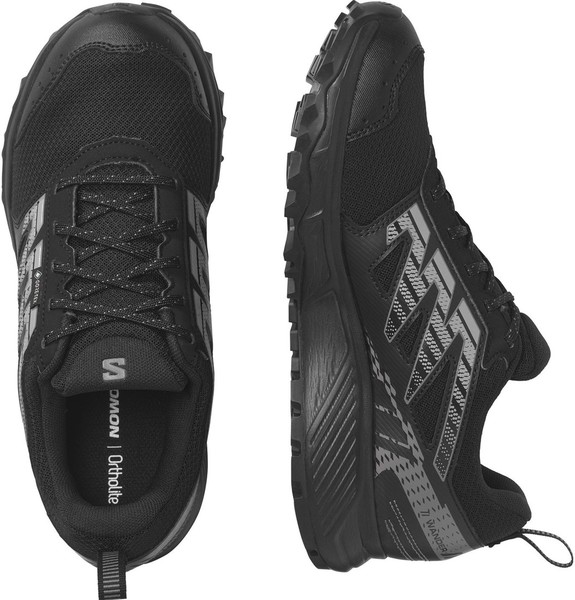 Trailové běžecké boty Salomon WANDER GTX W Gore-Tex Black/Plum Kitten/Gull L47149500 25/26