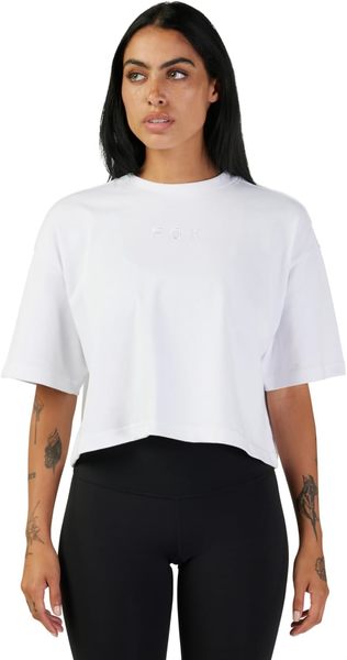 Dámské triko Fox Womens Wordmark Oversized Premium Crop Tee White 31984-008 25/26