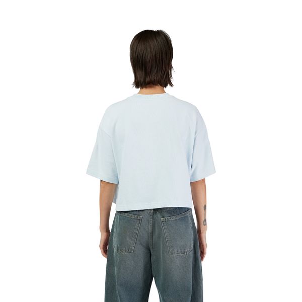 Dámské triko Fox Womens Wordmark Oversized Premium Crop Tee Pale Blue 31984-264 25/26
