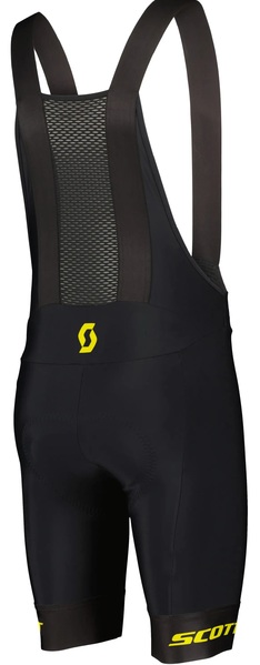 Cyklistické kraťasy s kšandami Scott RC Pro +++ Black/Sulphur Yellow 414410 25/26