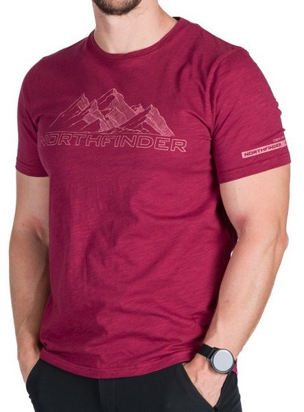 Pánské triko Northfinder Jorg TR-5004OR-307 Dark Red 25/26