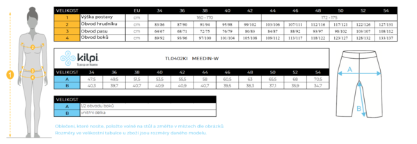 Dámské outdoorové 3/4 kalhoty Kilpi MEEDIN-W černá TL0402KIBLK 25/26