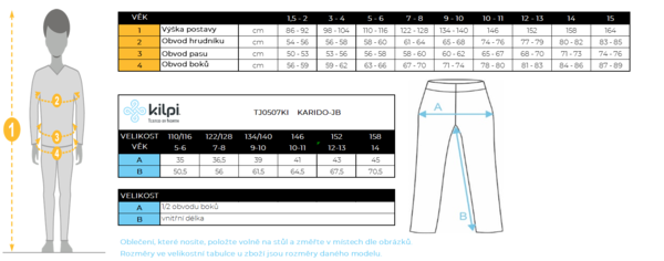 Dětské sportovní kalhoty Kilpi KARIDO-JB černá TJ0507KIBLK 25/26