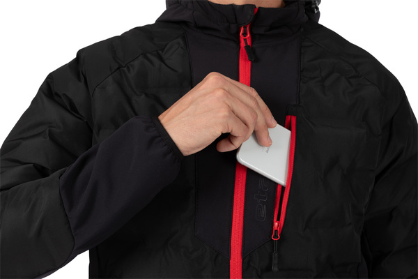 Pánská zimní hybridní bunda s kapucí Etape CRUX Ultra černá/červená 2436415 25/26