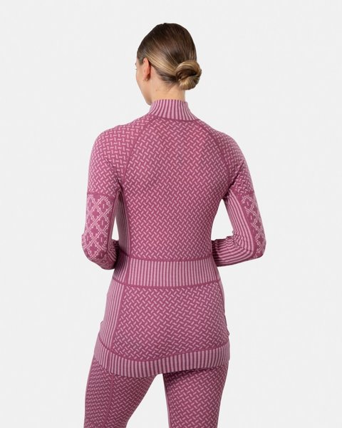 Dámské funkční triko Kari Traa Smekker Half Zip Baselayer 100% Merino Wool 622681 Plum 25/26