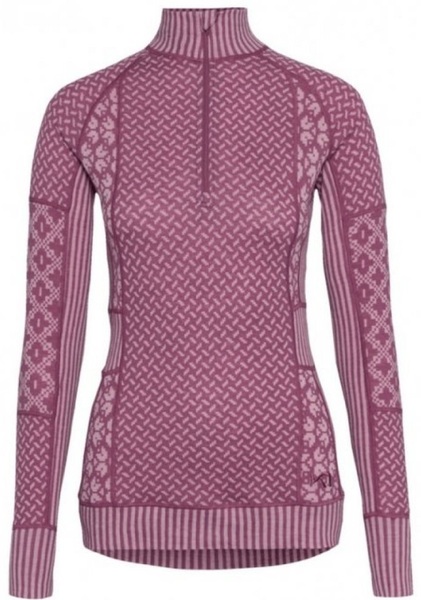 Dámské funkční triko Kari Traa Smekker Half Zip Baselayer 100% Merino Wool 622681 Plum 25/26
