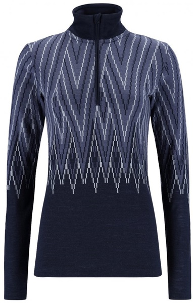 Dámské funkční triko se stojáčkem Kari Traa Juliane Merino Wool Halfzip 623337 Royal 25/26