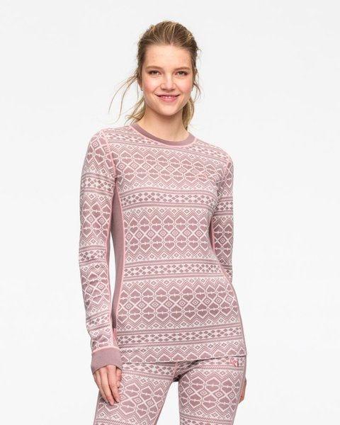 Dámské funkční Merino triko Kari Traa Hjerte Wool LS Taupe 622600 25/26