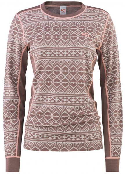 Dámské funkční Merino triko Kari Traa Hjerte Wool LS Taupe 622600 25/26