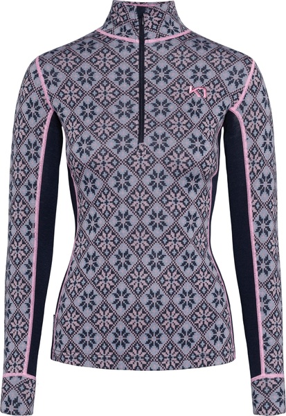 Dámské Merino Triko Kari Traa Rose Half Zip Dark Navy Blue 622691 25/26