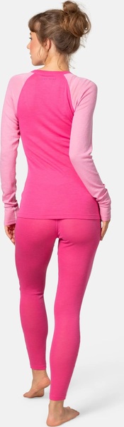 Dámské merino triko + kalhoty Kari Traa Kaia Set Bright Pink 623926 25/26