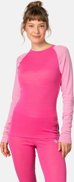 Dámské merino triko + kalhoty Kari Traa Kaia Set Bright Pink 623926 25/26