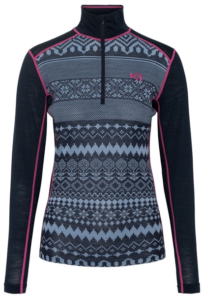 Dámské funkční merino triko Kari Traa Live Half Zip Dark Navy Blue Royal 623873 25/26