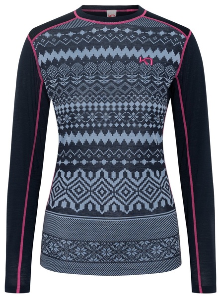 Dámské funkční merino triko Kari Traa Live Long Sleeve Dark Navy Blue 623900 25/26