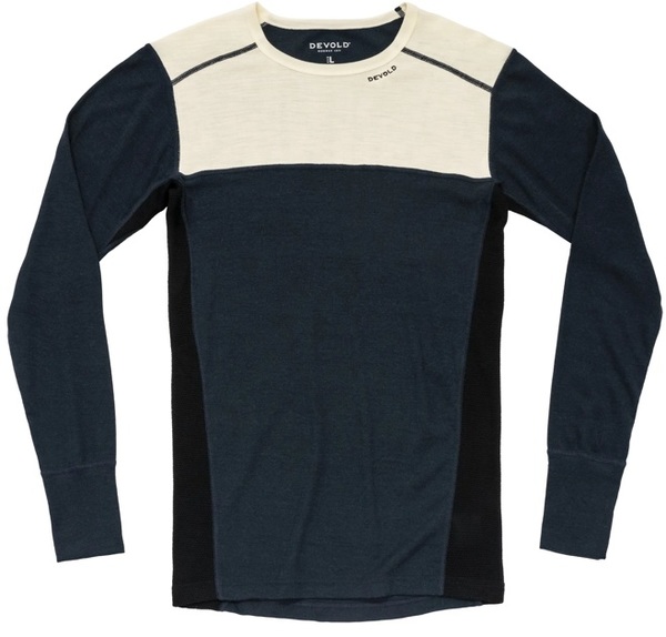 Pánské triko Devold Lauparen Merino 190 Shirt Man GO 245 224 A 010C Raw White/Ink/Black 25/26