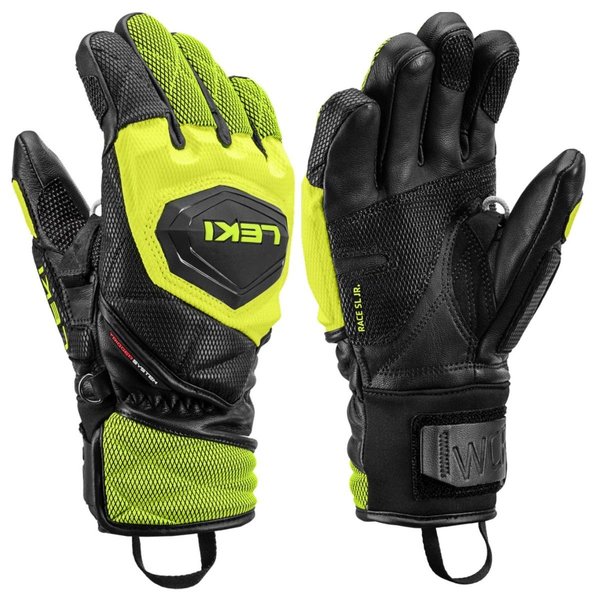 Dětské rukavice Leki WCR Venom 3D Junior (654801701) black-ice lemon 25/26