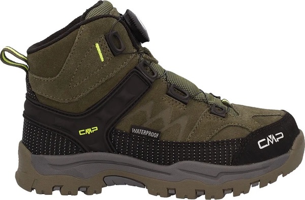 Dětské kotníkové trekové boty CMP Kids Kiruna Mid Fitgo Fleece WP Olive-Acido 3Q57894-36EU 26/27