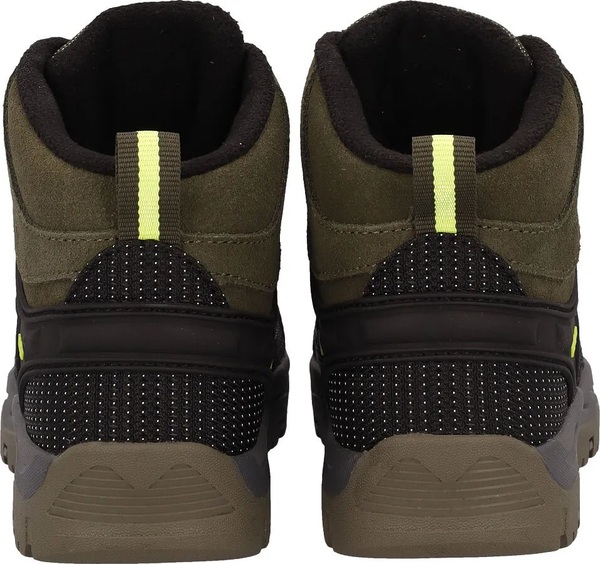 Dětské kotníkové trekové boty CMP Kids Kiruna Mid Fitgo Fleece WP Olive-Acido 3Q57894-36EU 26/27