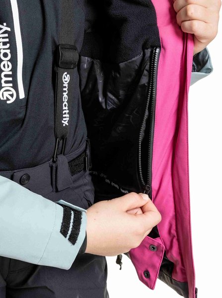 Dětská dívčí bunda Meatfly Deliah Grey Dark/Pink 25/26