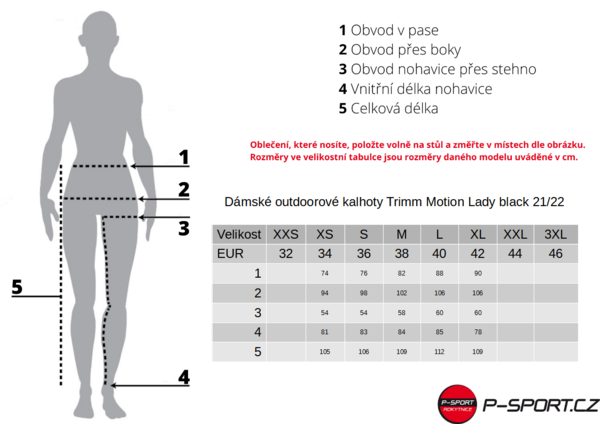 Dámské outdoorové kalhoty Trimm Motion Lady black 25/26