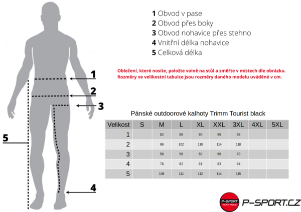 Pánské outdoorové kalhoty Trimm Tourist black 25/26